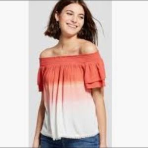 Off the shoulder ombré top